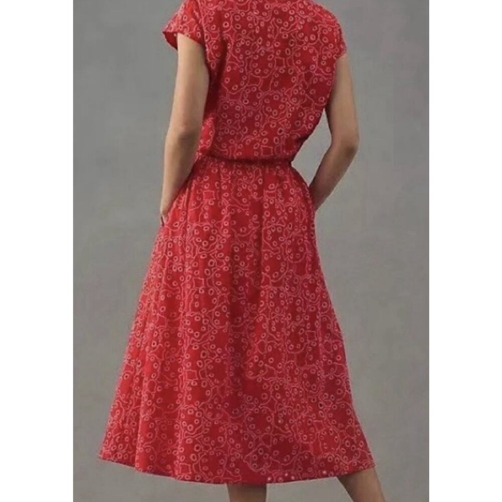 Anthropologie Women’s Marimekko Nilan Retukka Red Eyelet SET Top 36 Skirt 40 - Picture 13 of 13